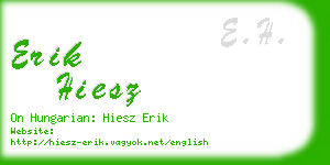 erik hiesz business card